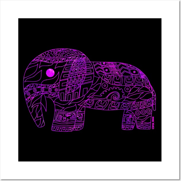 Deep purple elephant ecopop Wall Art by jorge_lebeau